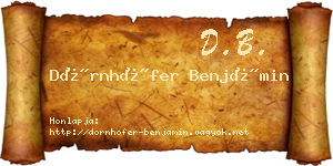 Dörnhöfer Benjámin névjegykártya