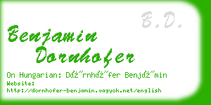 benjamin dornhofer business card